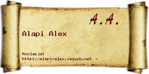 Alapi Alex névjegykártya